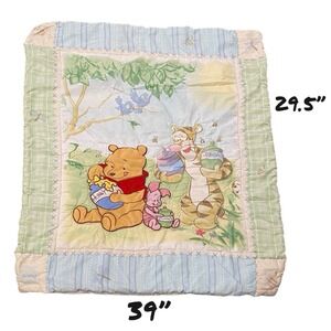Winnie the Pooh Baby Blanket Quilt Tigger Piglet Eeyore Crown Crafts 2007